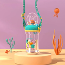 Drinking Cup with Whale Squirt - 2023 New Cute Whale Spray Water Cup, BPA Free Leak Proof Straw Cup Sippy Cups Kids Non Spill Water Bottle Weighted Straw Cups (350ml/Green)