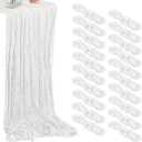 20 Pack White Cheesecloth Table Runners 35 x 71 Inch Rustic Boho Gauze Christmas Table Runner for Wedding Arch, Party Decoration, Bridal Shower, Reception, Farmhouse Dining Decor