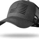American Flag Trucker Hat  Snapback Hat, Baseball Cap for Men Women  Breathable Mesh Side, Adjustable Fit  for Casual Wear (US, Alpha, One Size, Standard, Dark Grey/Black)