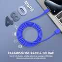 QZIIW 2 Pack Apple USB C Fast Charging Cable 15 FT for iPhone 16 15/16 15 Pro/16 15 Pro max/16 15 Plus,USB A to USB C Car Carplay Cord Compatible Galaxy S25 S24, i Pad Pro 12.9/11,Air 5th/4th Gen (Deep Blue)