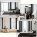 Set of 2 Chiffon Ombre Sheer Curtains, Gradient Window Curtain Panels Drapes, Grommet Top Semi Sheer, Voile Window Treatment for Girls Bedroom, Living Room, Patio Door, 52 x 63 in, Black