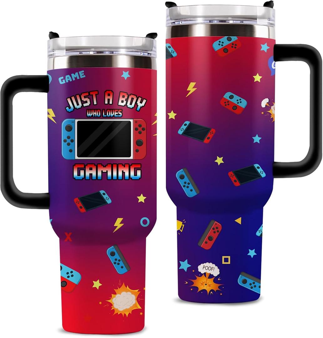 Undergo Gamer Gifts, Present for Gamers, Cool Gifts for Men Teenage Teen Boys Boyfriend,Stainless Steel Tumbler 40oz (Blue)