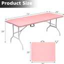 Portable 6Ft Plastic Folding Table, Heavy Duty 6ft Fold-in-Half Table with Carrying Handle, 6' Folding Utility Foldable Table for Picnic Party Camping Kitchen, Indoor/Outdoor (White)