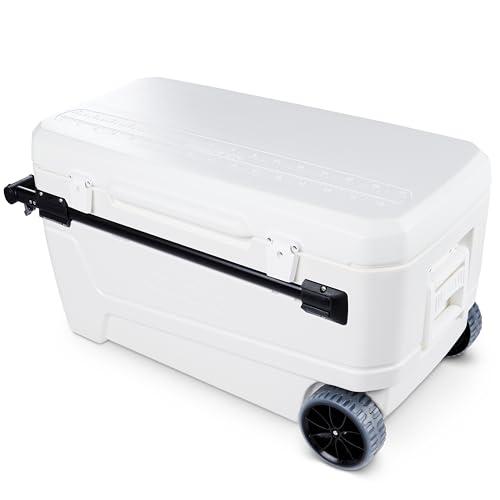 Igloo Glide 110 Qt Roller Cooler, White
