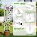 6ft Garden Obelisk Trellis for Climbing Plants-Rustproof Metal Pipe with Heavy Duty Plastic Coated, Garden Outdoor Indoor Potted Plant Support for Clematis Vine Jasmine Support White, 1 Pack