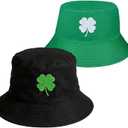 EVKILKJS St Patricks Day Hat Shamrock Hat Trendy Comfortable Textured Foldable Unisex Green
