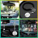 1 Pack Religious Car Mirror Cross  Steel Hanging Accessory for Drivers & Women Protective Charm