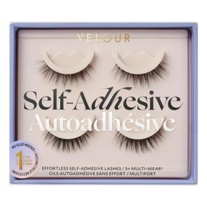 Velour Effortless Self Adhesive Eyelashes (2-Pack), Reusable Pre Glued Strip Lashes, No Trim Needed Lash Strips, Press On Eyelashes No Glue Needed, Lightweight Adhesive Eyelash Strips
