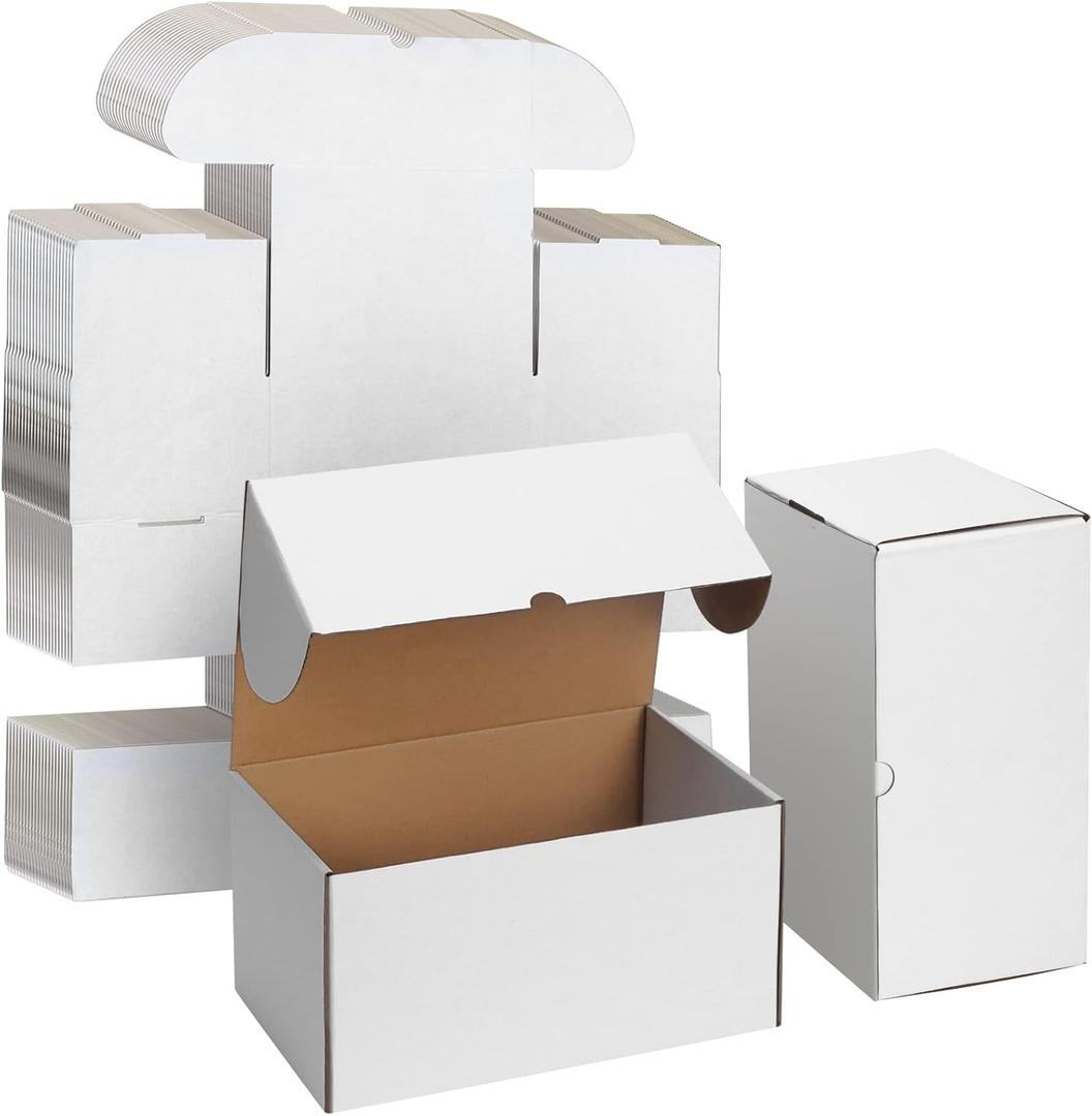 WIFTREY 10x7x5 White Shipping Boxes 20 Pack for Small Business, Small Corrugated Cardboard Boxes for Mailing, Packing