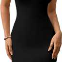 Soft Stretchy Halter Bodycon Dresses for Women Midi Fitted Casual Club Backless Dress Going Out Cocktail Party Outfit (X-Large, Black)