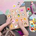 Glow in The Dark Cartoon Water Bottle Sticker for Kids, 100 pcs Waterproof Cute Vinyl Laptop Decals, Kids Teens Adults Phone Case Scrapbook Helmet Skateboard Luggage Decoration