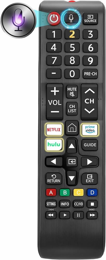Replacement Remote for Samsung TV, Voice Control Compatible with 2019-2025 Smart TV, LED, QLED, Crystal UHD & The Frame Series