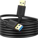 USB 3.0 Male to Male Cable 25Ft,USB to USB Cable with Gold-Plated Connector for Hard Drive Enclosures, DVD Player, Laptop Cooler(25Ft/8M)