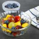 HillSpring Small Glass Bowls for Dessert, Snack, Fruit, or Nuts, 4.5" Textured Bowls Set for Kitchen Prep, 9.5 ounce Capacity Dip Bowls, Portion Control Bowls, Set of 6 (6)