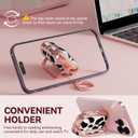 Inesore for AirPods Pro 3 Case 2025 with Lock, for Women Girly Floral Cute Case Compatible with Apple Airpods Pro 3rd Generation Cover, with Phone Stand,Keychain & Cleaner Kit- Cow Print