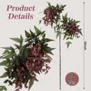 Zeyune 3 Pcs Artificial Dusty Plum Berry Stem Spring Faux Flowers Picks Branches Fake Realistic Sedum Stem Spray for Wedding Holiday Seasonal Farmhouse Mantel Harvest DIY Home Decorations(35 Inch)