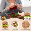 3 x Mini Birthday Gifts for Mom from Daughter Son Handmade Crochet Burger | Fall Gift for Mother New Mommy Wife Bonus Step Moms Mother In Law Funny Mothers Day Thank You Ideas Best Ever Mom Gifts