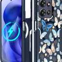 LISEVOfor Moto G Power 2025 Case - for Motorola Moto G Play 2025 Case Compatible with MagSafe Women Cute Girls Magnetic Protective Phone Cover Kawaii Blue Butterfly Heavy Duty Shockproof Design