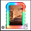 Wavy LED Mirror 18"x 24"Wave Mirror - Irregular Wall Mounted Decorative Mirror for Living Room or Bedroom, Great for Present and Room Décor, 18x24