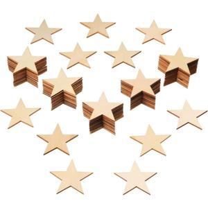 300 Pieces Wooden Stars Shape Unfinished Stars Pieces Blank Wooden Cutouts Ornaments for Craft and Easter Decoration(2 Inch)