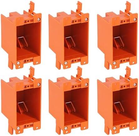 [6 Pack] CLOUDY BAY Single Gang Electrical Outlet Box,14 Cubic Inch Junction Box,Old Work Box,UL Listed