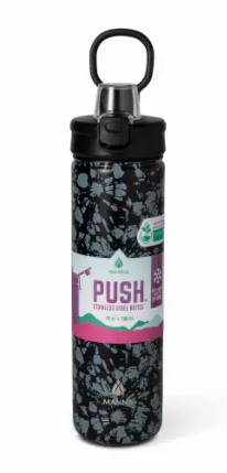 Manna™ Push™ Stainless Steel Bottle - Black