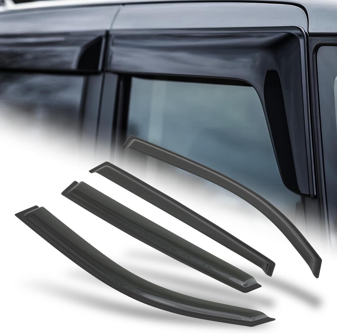 M-AUTO Window Visor Shade Compatible with 01-10 Chrysler Pt Cruiser, Tape-On Rain Guards Shields, 4 PCs