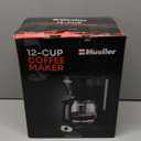 Mueller 12-Cup Drip Coffee Maker - Borosilicate Carafe, Auto-Off, Reusable Filter, Anti-Drip, Keep-Warm Function, Clear Water Level Window Coffee Machine, Kitchen Essentials & Accessories (Black)