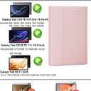 TUNKARMOR Case Keyboard for Samsung Galaxy Tab S10 Lite / S10 FE / S9 FE / S9 / S8 / S7 10.9"/11" Built-in Pencil Holder with Mouse (Pink)