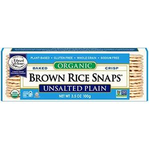Edward & Sons Organic Brown Rice Snaps Crackers, Unsalted, 3.5 Oz
