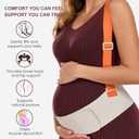 Belly Bands for Pregnant Women, Pregnancy Belly Band with Adjustable Support Brace Straps, Maternity Belt for Back, Abdomen and Waist (Beige,XL)