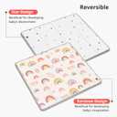 PIGLOG Foldable Baby Play Mat, 50x50 Playpen Mat, Safe Foam Playmat for Tummy Time, Waterproof Playmats for Babies and Toddlers Kids, Reversible Portable Floor Mat for Infant, Rainbow + Three Colors
