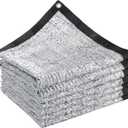 70% Reflective Aluminet Shade Cloth - 10 x 20 FT Durable Sun Protective Shade Covers with Grommets Providing UV Protection and Cooling for RV Cars Camping Chicken Coop Garden Greenhouse Pickup Trunk