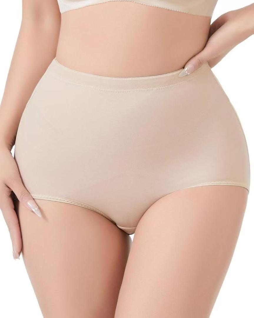 Dulchany Tummy Control Shapewear Panties for Women Body Shaper Underwear Girdle Panty (Large, Mid Waisted-nude)