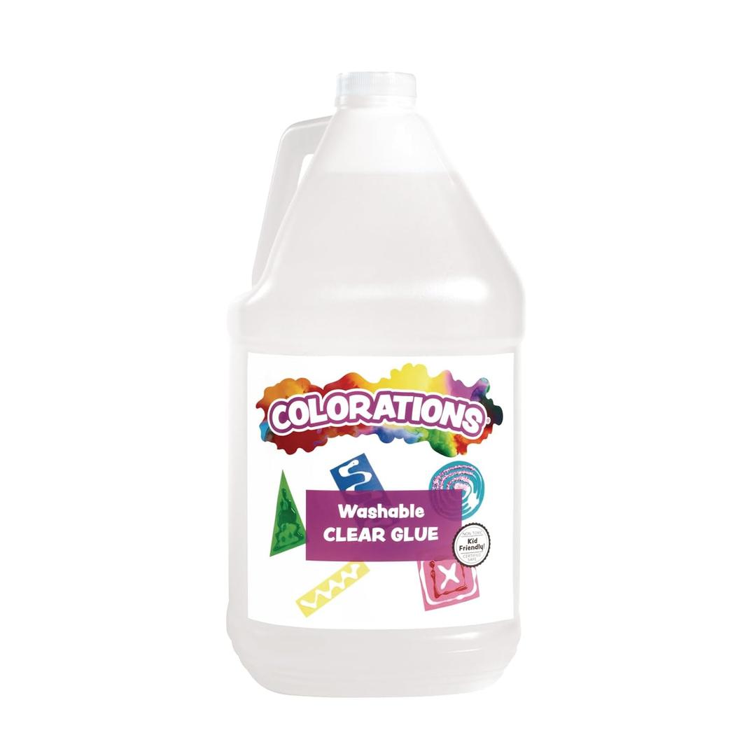 Colorations Washable Clear Glue, 1 Gallon, Non-Toxic- Great for Slime - Dries Clear, Bulk School and Scrapbook Bulk Supplies - Classroom Must Haves