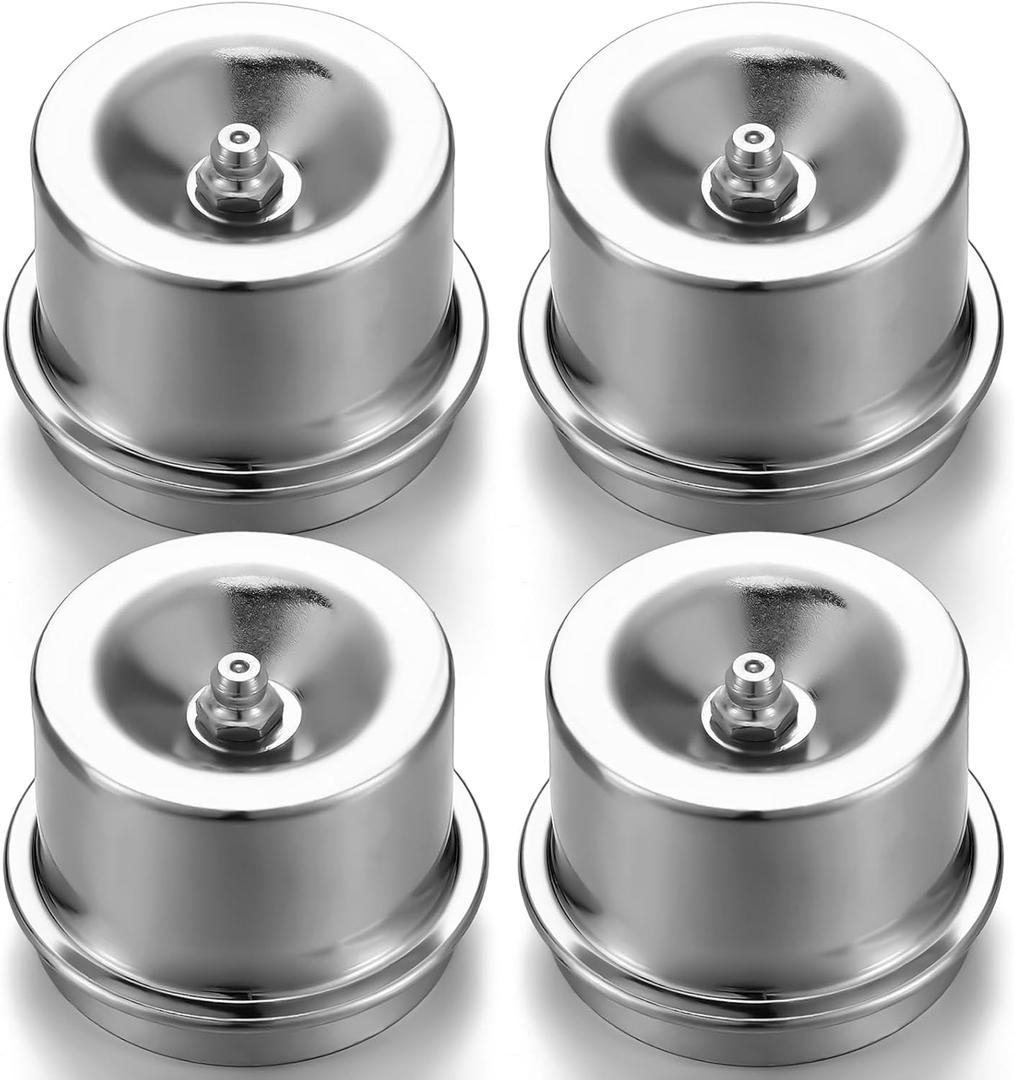 MorningRo 4 Pcs 1.98'' Axle Grease Cap Trailer Hub Dust Caps Grease Fitting Caps for Most Standard 2000 to 3500 Pound Axles