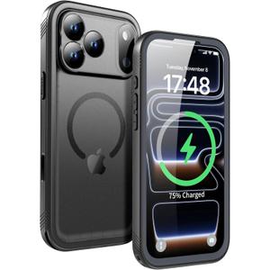 SPORTLINK for iPhone 17 Pro Case - IP68 Waterproof Military Protective Full Body Heavy Duty Shockproof 360 Sealed Dustproof with Camera Screen Protector Phone Cover for iPhone 17 Pro 6.3" Mag/Black