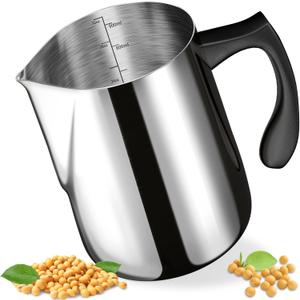 Candle Making Pouring Pot, 32oz Stainless Steel Wax Melting Pot with Heat-Resistant Handle, Double Boiler Candle Making Pitcher with Dripless Pouring Spout Design