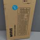 Wireless Keyboard and Mouse Combo, MARVO 2.4G Ergonomic Wireless Computer Keyboard with Phone Tablet Holder, Silent Mouse with 6 Button, Compatible with MacBook, Windows (Sakura Pink)