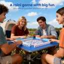 American Mahjong Tile Set Cute 166 Blue Mahjong Tiles 1.2-inch Travel Mahjong Game Set