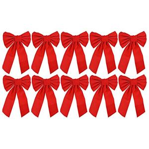 Red Velvet Christmas Bow 9-inch X 16-inch, 8 Pack of Holiday Bows
