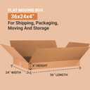 BOX USA Shipping Boxes Medium 36"L x 24"W x 4"H 10-Pack - Corrugated Cardboard Box for Moving, Mailing, Packing, Packaging and Storage
