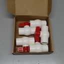 [5 Pack] 1' PVC Ball Valves, PVC Valves Ball Valve Water Shut Off Valves, 1 inch PVC Ball Valves Slip, Pipe Fittings, Rated at 150 PSI, Socket (1'' - Box of 5)