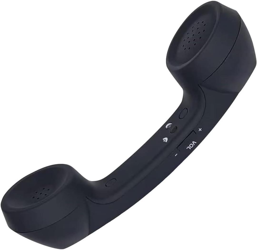 Retro Phone Handset with Wireless Bluetooth and USB Handsets for Cell Phones Radiation-Proof Comfortable Call (Black)