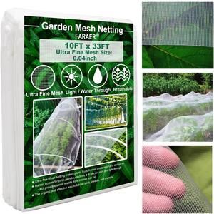Garden Netting, Plant Covers 10x33Ft Net Ultra Fine Mesh Protection Netting for Vegetable Plants Fruits Flowers Crops Greenhouse Row Cover Raised Bed Barrier Screen Protection Net Cover (10ftx33ft)