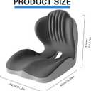 Seashell Memory Foam Seat Cushion -for Office Chair, Truck seat, Car Seat,Desk Chair, Airplane L-Shaped Back Support & Sciatica Relief & Tailbone Coccyx Pain Relief for Long Sitting and Driving(B&G)
