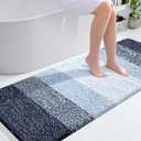 OLANLY Bathroom Runner Rugs 59x24, Extra Soft Absorbent Microfiber Bath Rugs, Rubber Backing, Quick Dry, Washable Bath Mats for Bathroom Floor, Tub and Shower, Home Decor Accessories, Navy Blue