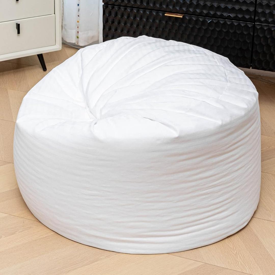 Bean Bag Inner Liner Bean Bag Cover Replacement for Bean Bag Chair Lazy Sofa Inner Liner with Zipper No Filler Easy Cleaning White Bean Bag Inner Liner No Filler