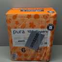 Pura Size 6 Eco-Friendly Diapers (29+ lbs) Totally Chlorine Free (TCF),Hypoallergenic, Soft Organic Cotton, Sustainable, up to 12 Hours Leak Protection, Allergy UK, 18 Count (Pack of 6),Total-108
