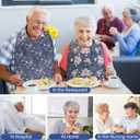 Bravace 4 Pack Adult Bibs for Eating Waterproof Clothing Protector with Detachable Crumb Catcher Adult Bibs for Women and Men (Colorful Big Flower)